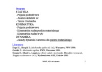 Mechanika - wyklad 1