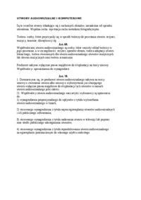 Utwory audiowizualne i komputerowe-opracowanie