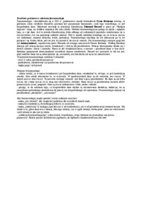 Wykład - podstawowe założenia fenomenologii