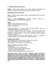 Wykład - Przedmiot i funkcje nauki o polityce